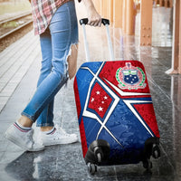 Samoa Luggage Cover - Samoa Flag with Polynesian Patterns - Polynesian Pride