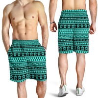 Polynesian Tattoo Tribal Turquoise Men's Short - Polynesian Pride
