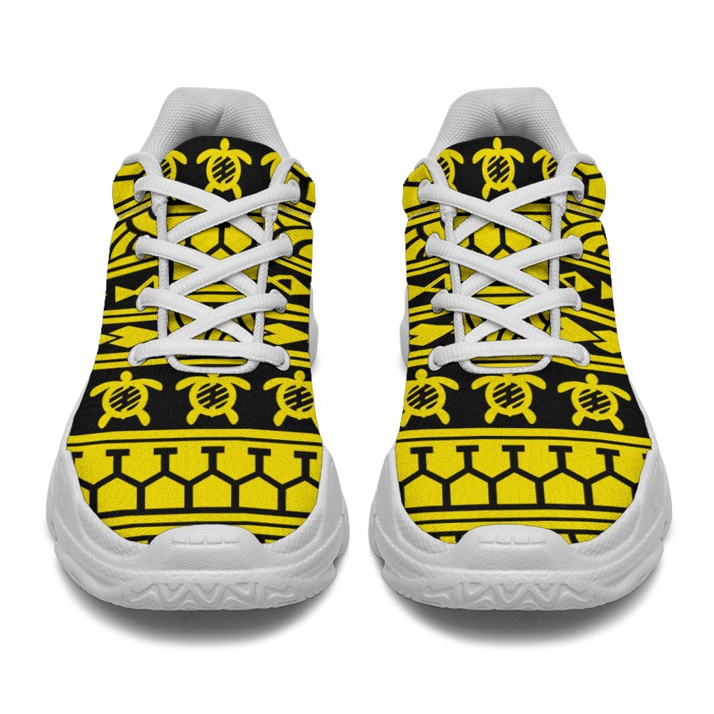 Polynesian tattoo tribal Yellow Chunky Sneakers - Polynesian Pride