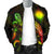 Marshall Islands Polynesian Men's Bomber Jacket - Turtle With Blooming Hibiscus Reggae - Polynesian Pride