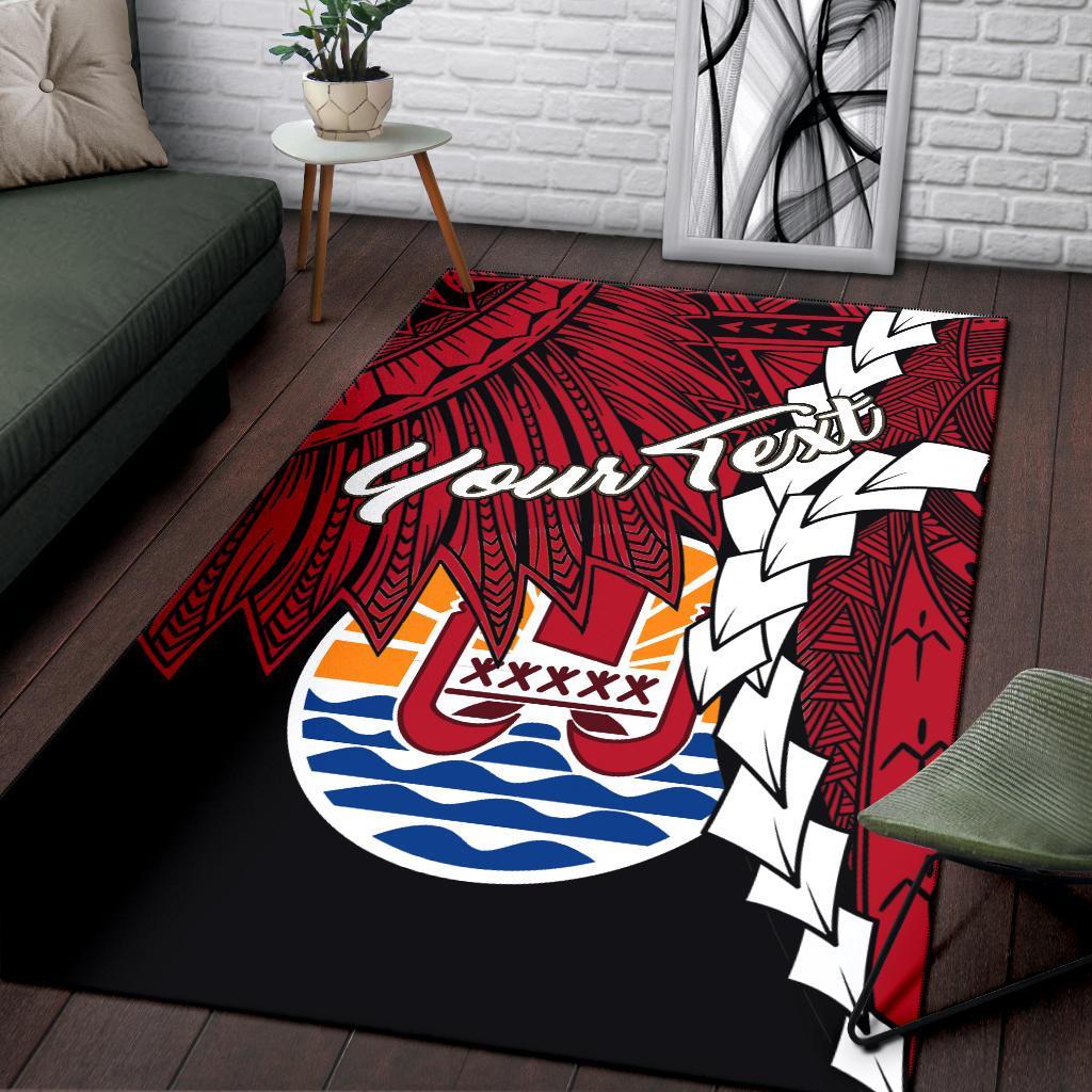 Tahiti Polynesian Custom Personalised Are Rug - Tribal Wave Tattoo Flag Style - Polynesian Pride
