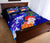 Fiji Custom Personalised Quilt Bed Set - Humpback Whale with Tropical Flowers (Blue) - Polynesian Pride