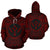 Kosrae ll Over Hoodie Kosrae Coat of rms Polynesian Red Black - Polynesian Pride