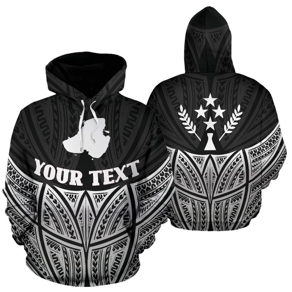 Kosrae Polynesian Custom Hoodie Black Pride Map nd Seal Unisex Black - Polynesian Pride