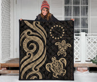 Cook Islands Premium Quilt - Gold Tentacle Turtle - Polynesian Pride
