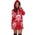 Tuvalu Polynesian Hoodie Dress Map Red White - Polynesian Pride