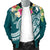 YAP Polynesian Men's Bomber Jacket - Summer Plumeria (Turquoise) - Polynesian Pride