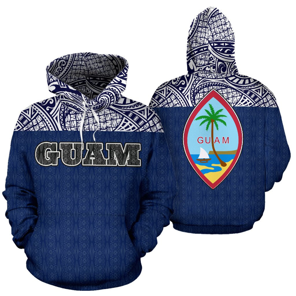 Guam All Over Hoodie Polynesian Hoodie Version Unisex White - Polynesian Pride