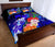 Tonga Quilt Bed Set - Humpback Whale with Tropical Flowers (Blue) - Polynesian Pride