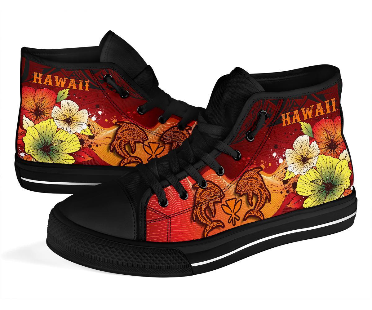 Hawaii High Top Shoes - Tribal Tuna Fish - Polynesian Pride