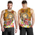 Tonga Custom Personalised Men's Tank Top - Turtle Plumeria (Gold) - Polynesian Pride