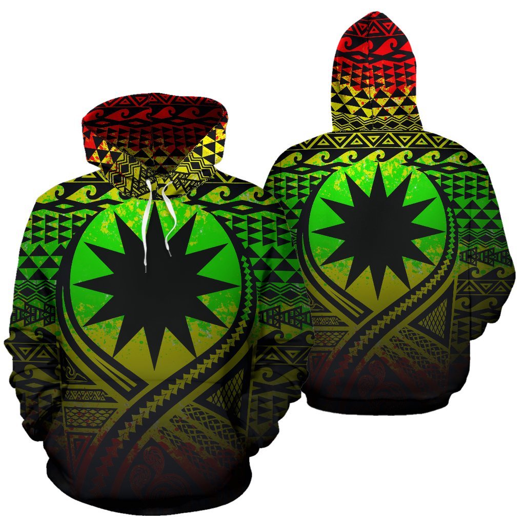Nauru All Over Hoodie Lift up Reggae Unisex Reggae - Polynesian Pride