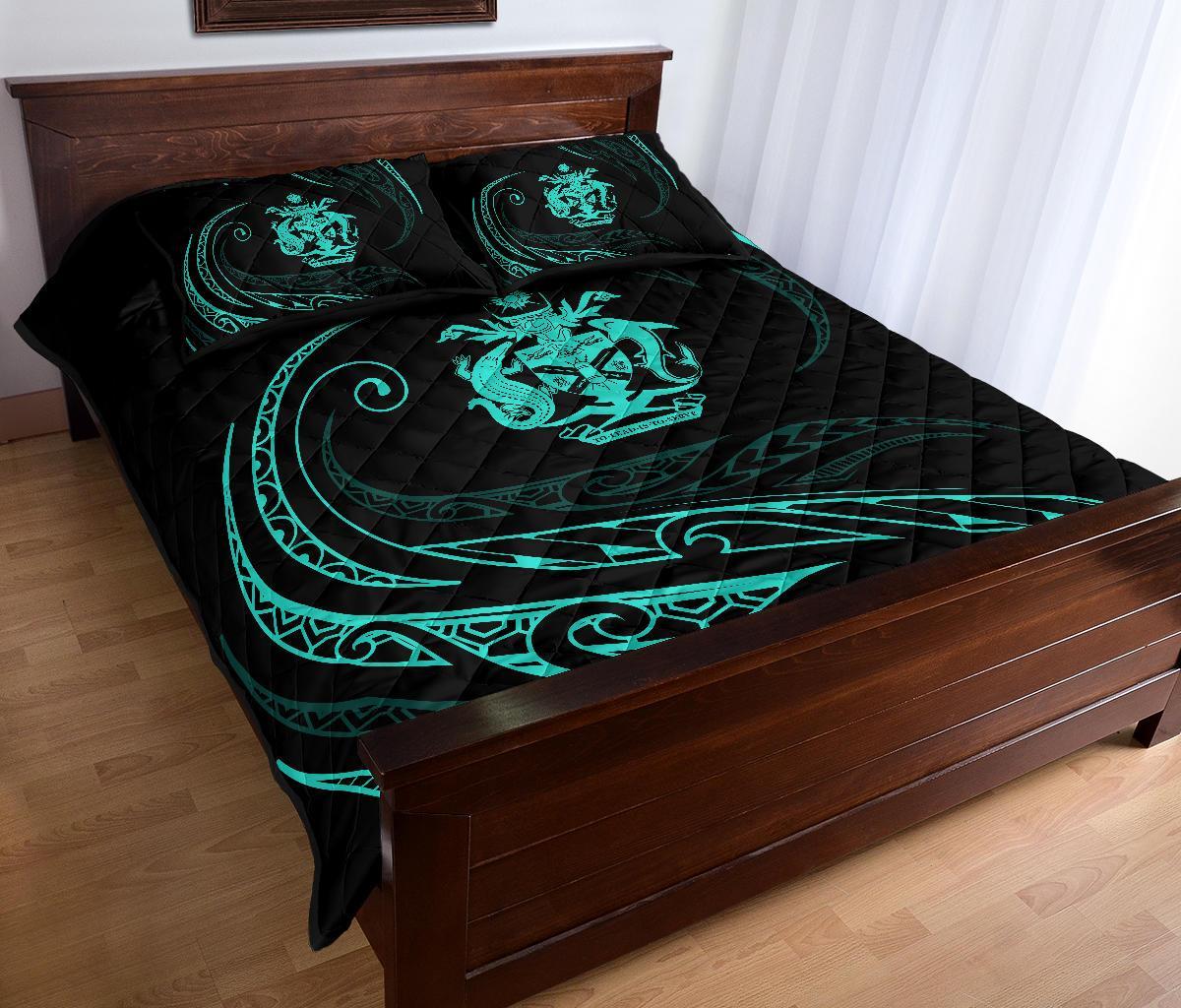 Solomon Quilt Bed Set - Turquoise - Frida Style - Polynesian Pride