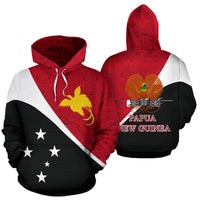 Papua New Guinea All Over Hoodie Split Style Unisex Black - Polynesian Pride