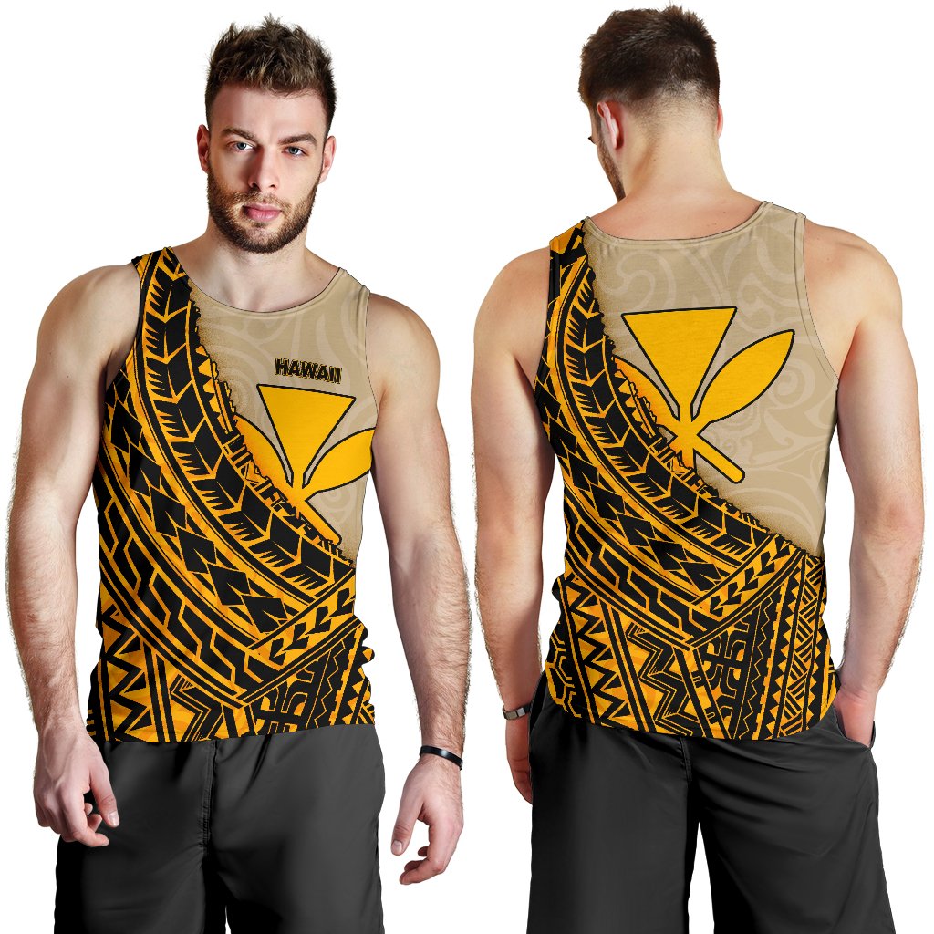 Hawaii Men's Tank Top - Polynesian Wild Style Gold - Polynesian Pride