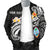 Guam Personalised Men's Bomber Jacket - Guam Seal Polynesian Patterns Plumeria (Black) - Polynesian Pride