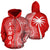 American samoa Polynesian Zip up Hoodie Coconut Tree Red and White Unisex Red - Polynesian Pride