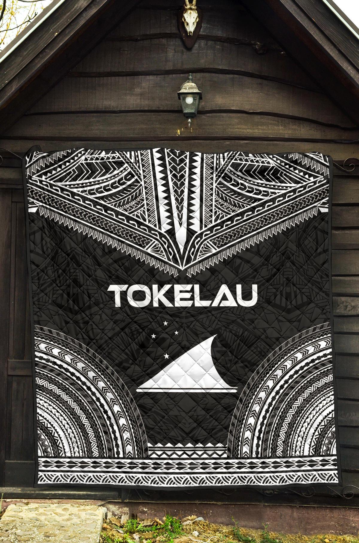 Tokelau Premium Quilt - Tokelau Flag Polynesian Chief Black Version - Polynesian Pride