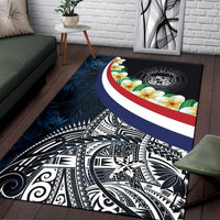 Polynesian Hawaii Area Rug - Hawaii Seal With Plumeria Style - Polynesian Pride