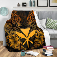 Polynesian Hawaii (Kanaka Maoli) Premium Blanket - Gold Turtle Homeland - Polynesian Pride