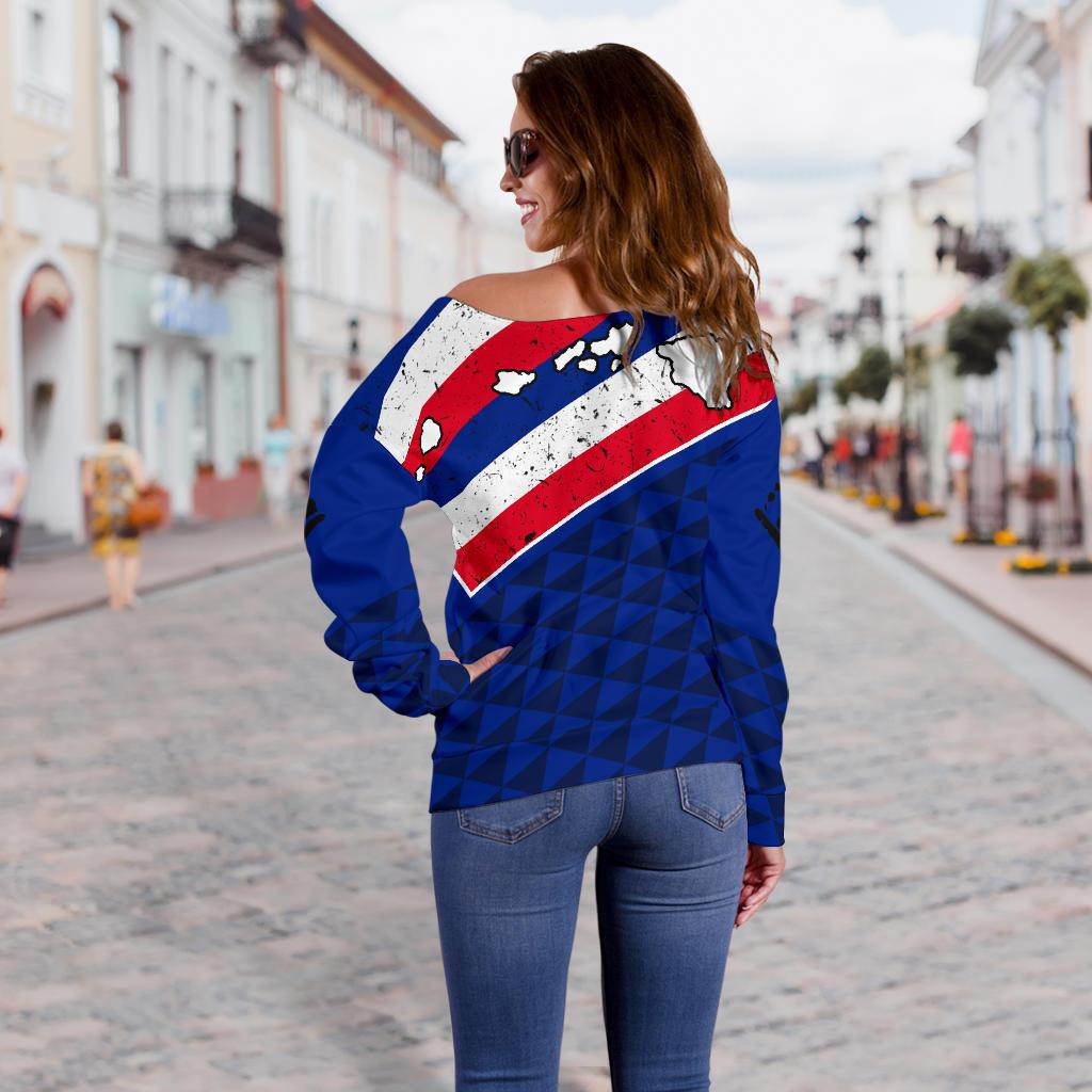 Hawaii Old Flag Women's Off Shoulder Sweater - Polynesian Pride