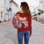 Guam Personalised Women's Off Shoulder Sweater - Guam Seal Polynesian Patterns Plumeria (Red) - Polynesian Pride