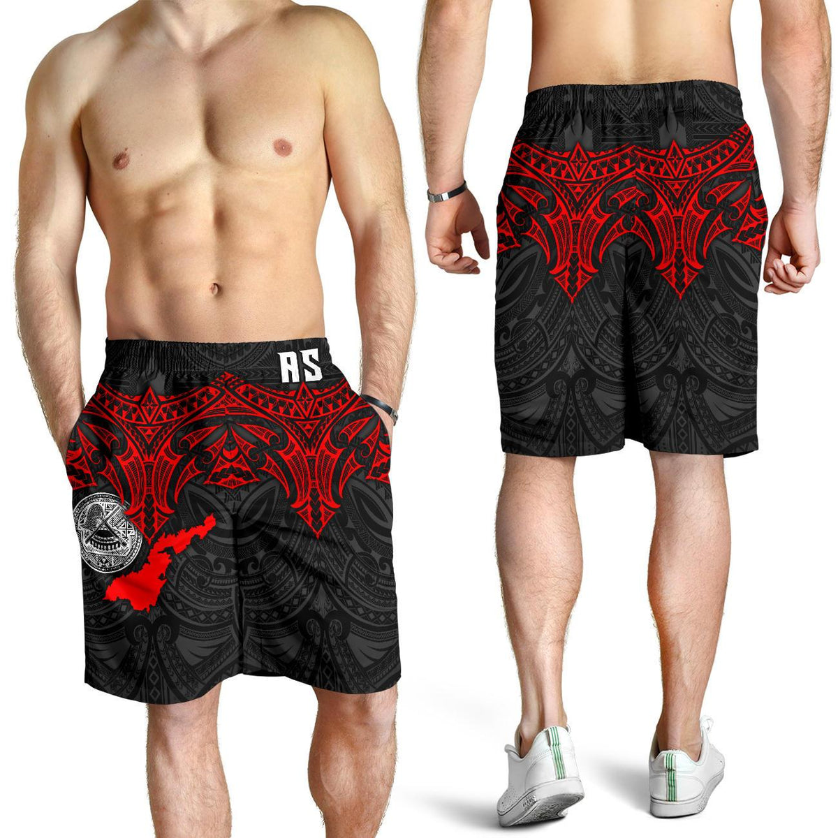 American Samoa Polynesian Men's Shorts - Whale Tail - Polynesian Pride
