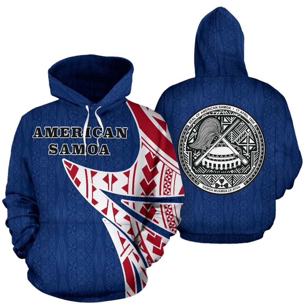 American Samoa Polynesian Hoodie Warrior Style Unisex Art - Polynesian Pride