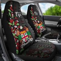 Fiji Car Seat Covers - Tagimaucia Flowers Universal Fit Black - Polynesian Pride
