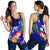 Marshall Islands Custom Personalised Women's Racerback Tank - Humpback Whale with Tropical Flowers (Blue) - Polynesian Pride