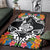 New Caledonia Area Rug - Coat OfArmsWith Tropical Flowers - Polynesian Pride