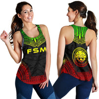 Federated States Of Micronesia Women's Racerback Tank - Polynesian Chief Reggae Version - Polynesian Pride