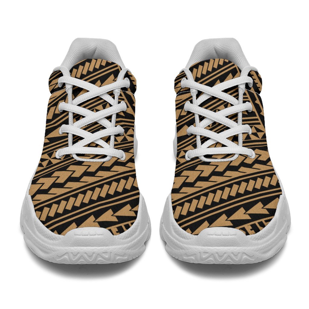 Polynesian Nation Gold Chunky Sneakers - Polynesian Pride
