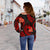 Polynesian Hawaii Off Shoulder Sweater - Red Plumeria - Polynesian Pride