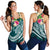 Kosrae Polynesian Women's Racerback Tank - Summer Plumeria (Turquoise) - Polynesian Pride