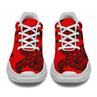 Polynesian Turtle Palm And Sea Pebbles Red Chunky Sneakers - Polynesian Pride