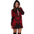 French Polynesia Polynesian Hoodie Dress Map Red - Polynesian Pride