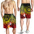 Polynesian Hawaii Men's Shorts - Humpback Whale with Tropical Flowers (Yellow) - Polynesian Pride