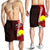 Palau Polynesian Men's Shorts - Coat Of Arm With Hibiscus Red - Polynesian Pride