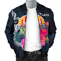 Tahiti Polynesian Men's Bomber Jacket - Tropical Flower - Polynesian Pride
