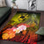 Tonga Custom Personalised Area Rug - Humpback Whale with Tropical Flowers (Yellow) - Polynesian Pride