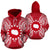 Cook Islands Polynesian ll Over Hoodie Map Red White Unisex Red nd White - Polynesian Pride