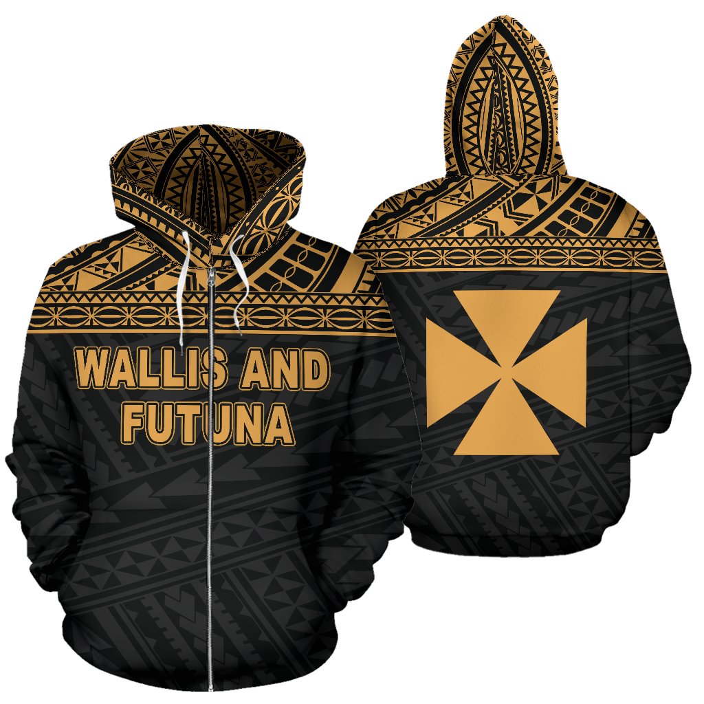 Wallis and Futuna Polynesian Zip up Hoodie Yellow Unisex Yellow - Polynesian Pride