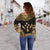 Kosrae Polynesian Chief Women's Off Shoulder Sweater - Gold Version - Polynesian Pride