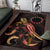 Cook Islands Polynesian Area Rugs - Turtle With Blooming Hibiscus Gold - Polynesian Pride