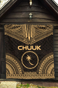 Chuuk Premium Quilt - Chuuk Flag Polynesian Chief Gold Version - Polynesian Pride
