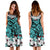 Tahiti Midi Dress - Cyan Hibiscus - Polynesian Pride