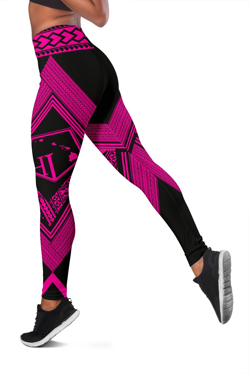 Hawaii Turtle Polynesian Pink Leggings - Diamond Style - Polynesian Pride