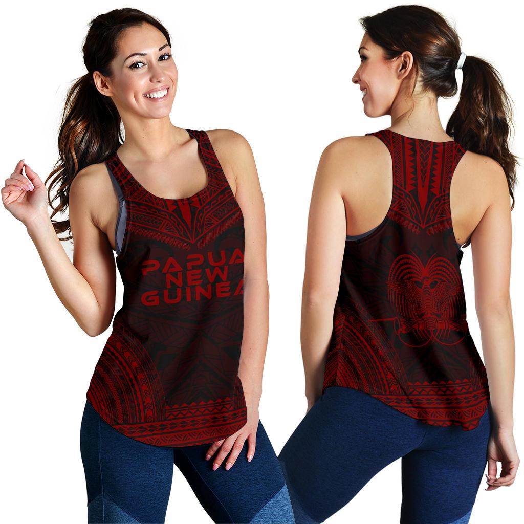 Papua New Guinea Women's Racerback Tank - Polynesian Chief Red Version - Polynesian Pride