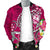 Guam Men's Bomber Jacket - Turtle Plumeria (Pink) - Polynesian Pride